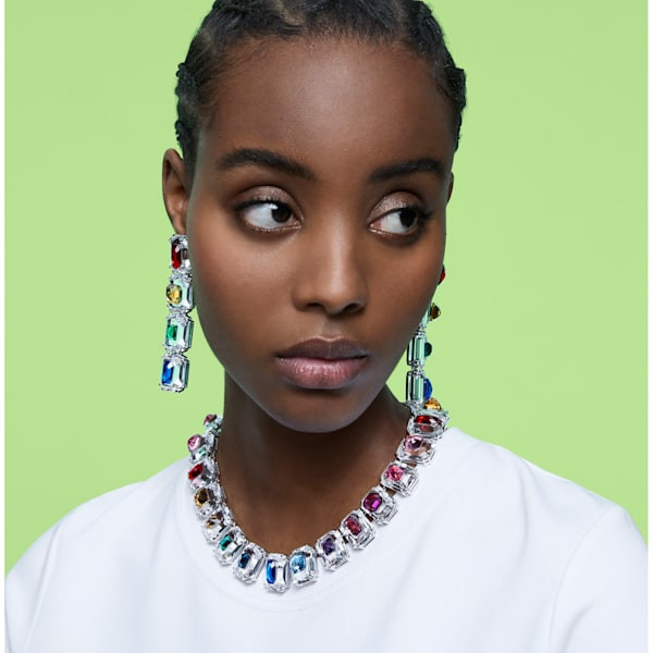 Chroma clip earrings, Oversized crystals